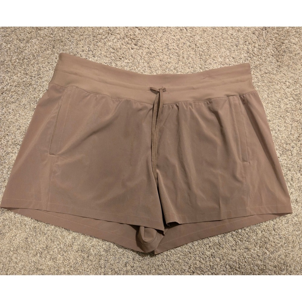 CALIA Women XXL Mid-Rise 4 Inch Inseam TrueLight Athletic Shorts Tan Brown